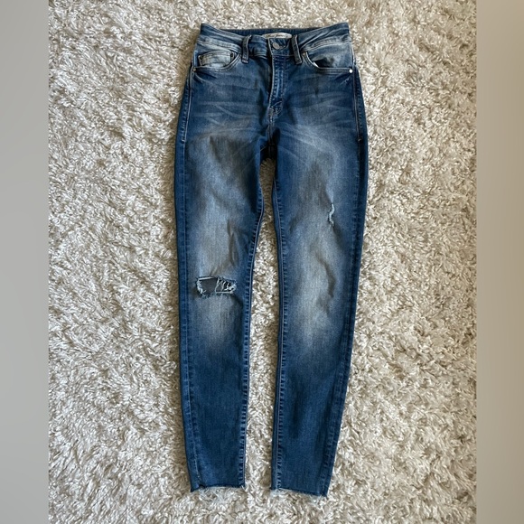 Mavi Denim - Mavi "Alissa" Distressed Medium Wash Skinny Jeans